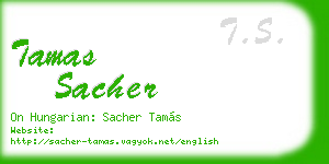 tamas sacher business card